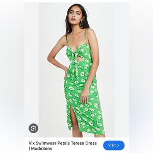 Green Vix Petals Dress, XS, BNWT